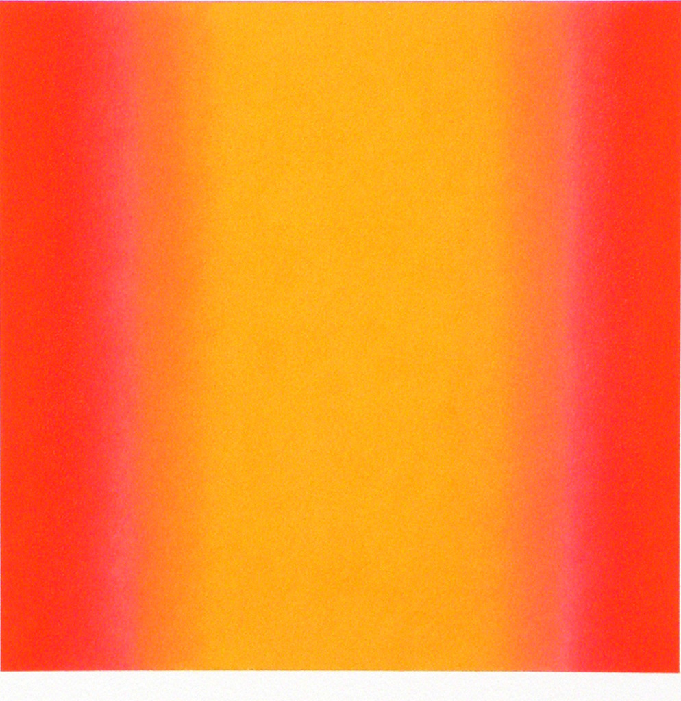 Ruth Pastine, Warm-Light Yellow-Orange, Interplay Series, 2012, pastel on paper, 14 x 14 inches, matted and framed 24 x 24 inches square